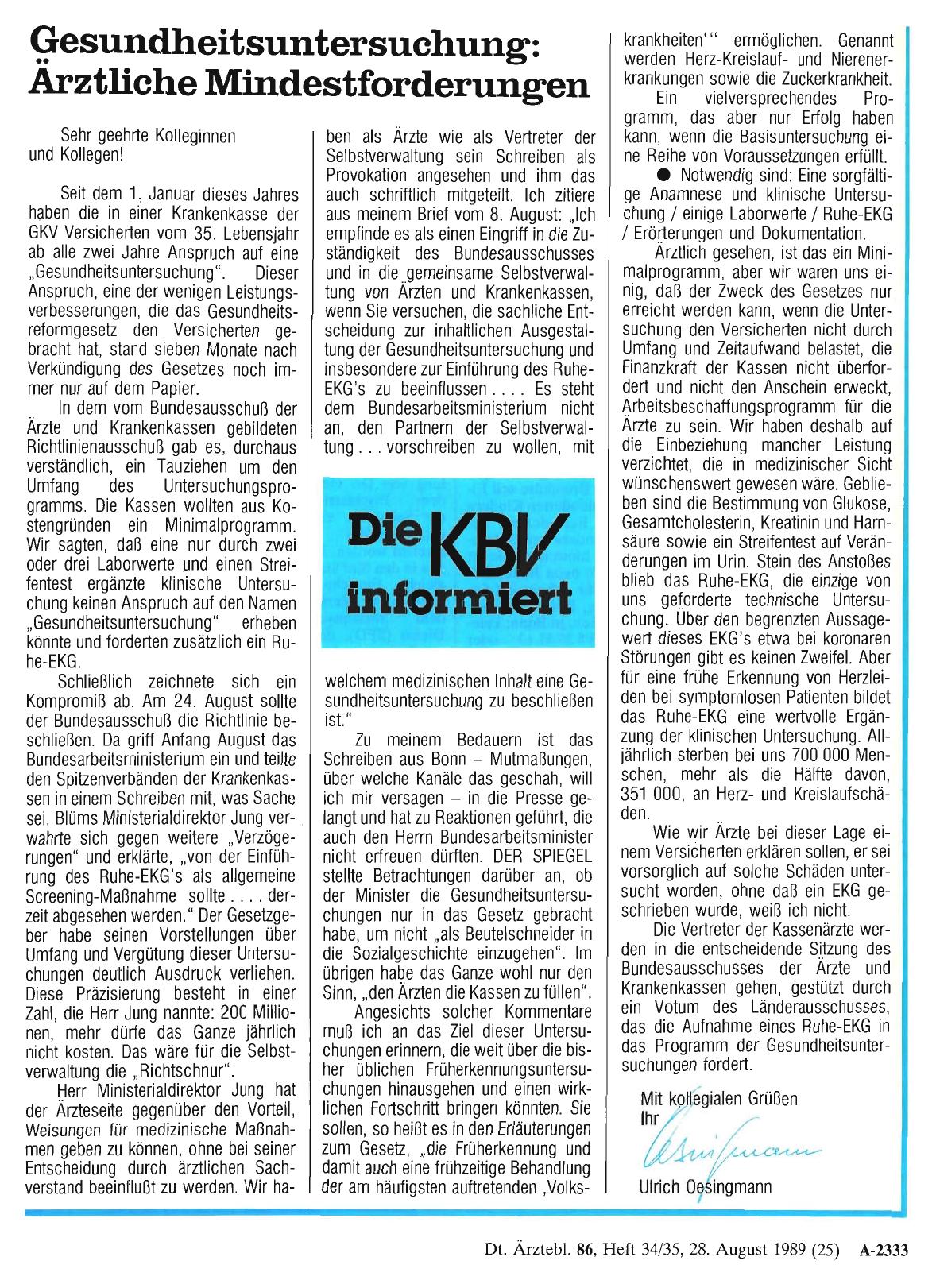 Vorschauseite 1: Gesundheitsuntersuchung: Ärztliche Mindestforderungen