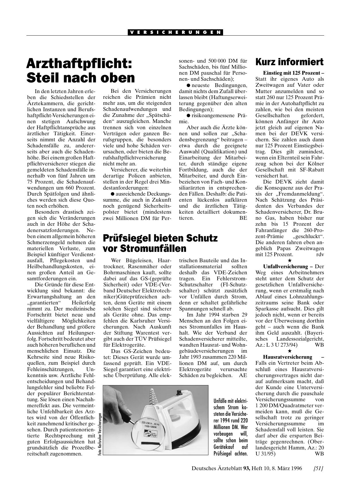 Vorschauseite 1: Arzthaftpflicht: Steil nach oben