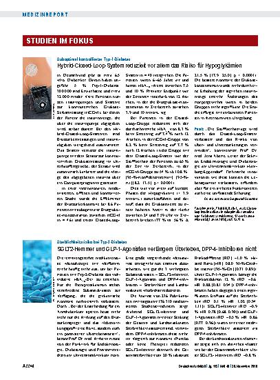 Vorschauseite 1: Sterblichkeitsrisiko bei Typ-2-Diabetes: SGLT2-Hemmer und GLP-1-Agonisten verlängern Überleben, DPP-4-Inhibitoren nicht
