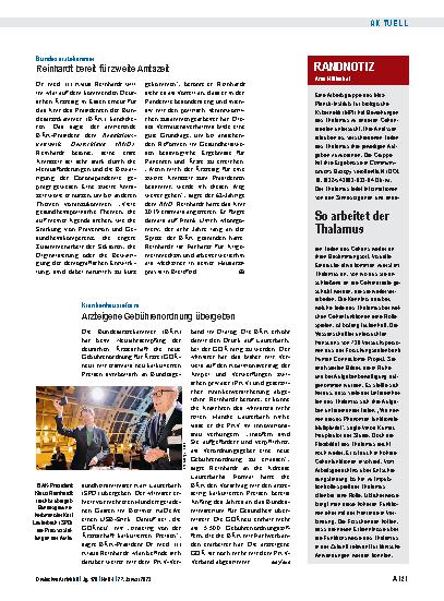 Vorschauseite 1: Bundesärztekammer: Reinhardt bereit für zweite Amtszeit