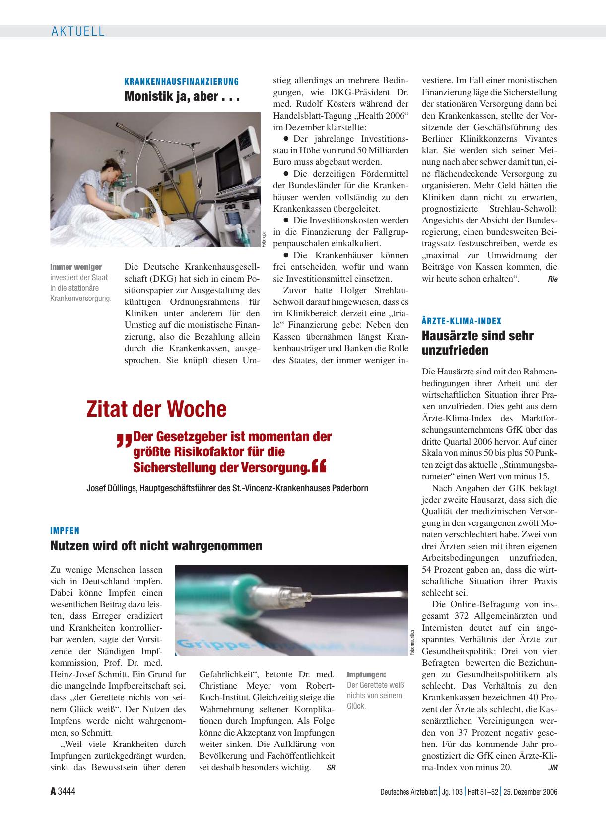 Vorschauseite 1: Impfen: Nutzen wird oft nicht wahrgenommen