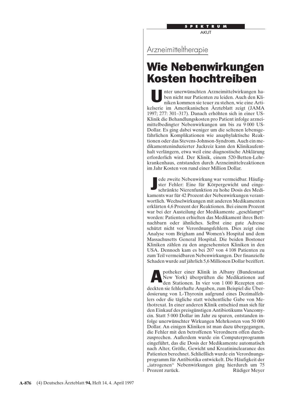 Vorschauseite 1: Arzneimitteltherapie: Wie Nebenwirkungen Kosten hochtreiben