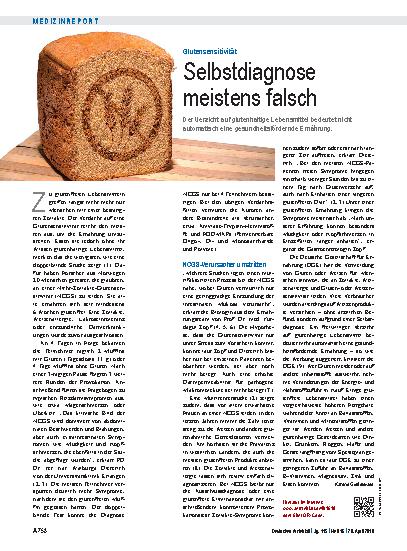 Vorschauseite 1: Glutensensitivität: Selbstdiagnose meistens falsch