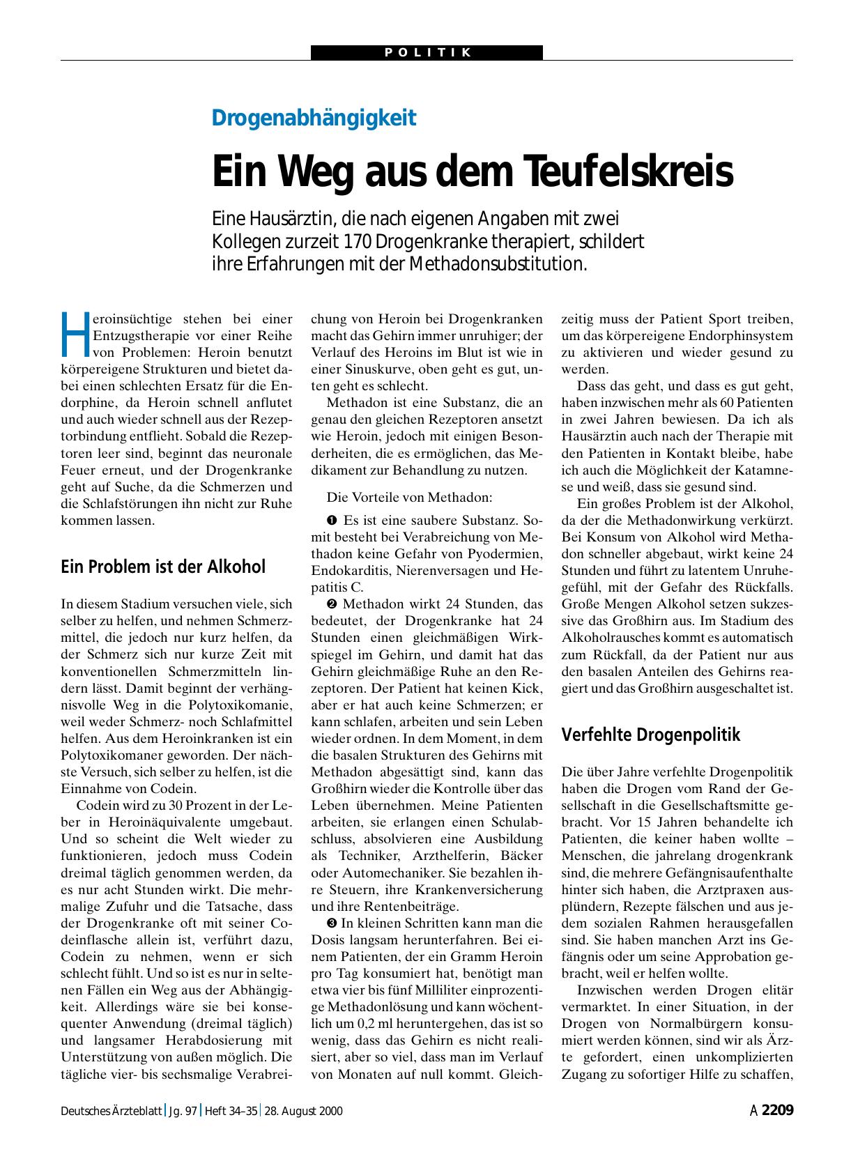 Vorschauseite 1: Drogenabhängigkeit: Ein Weg aus dem Teufelskreis