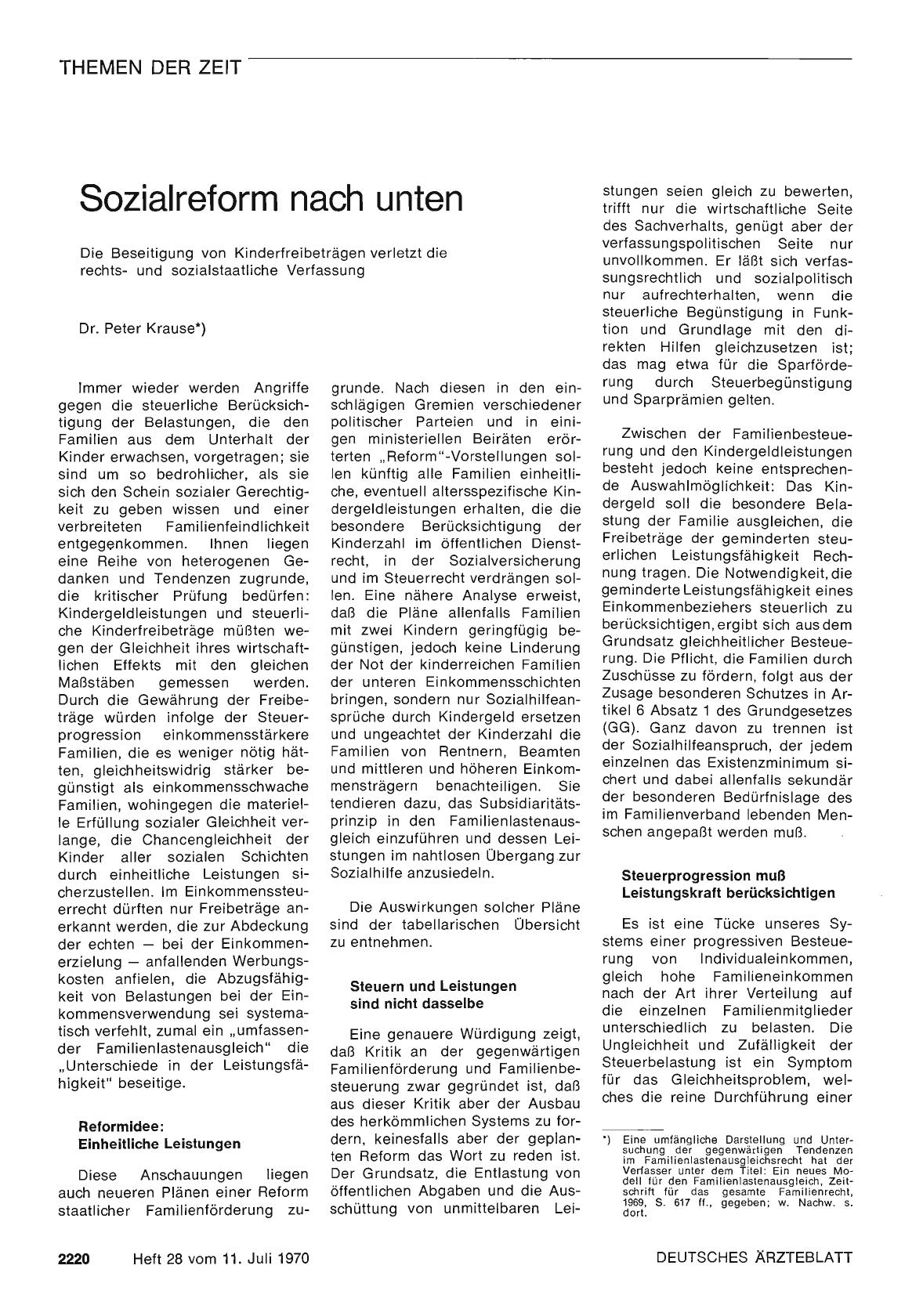 Vorschauseite 1: Sozialreform nach unten