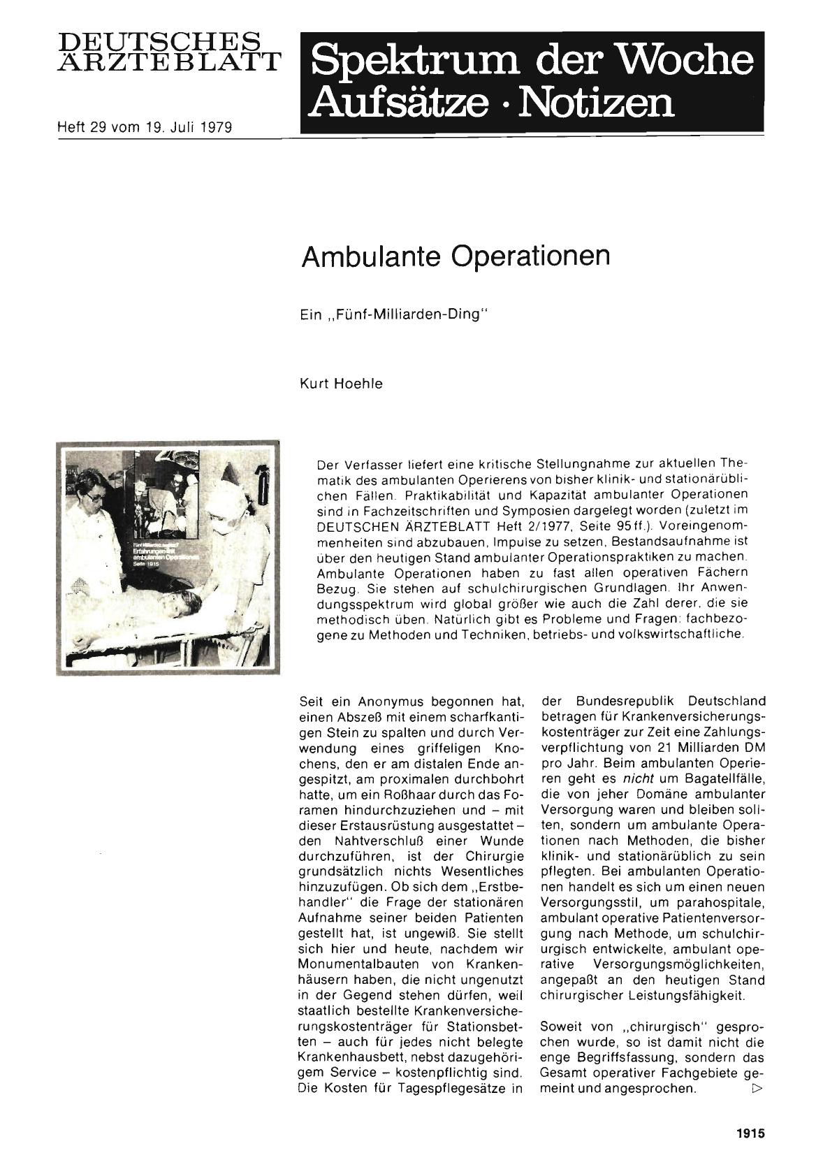 Vorschauseite 1: Ambulante Operationen