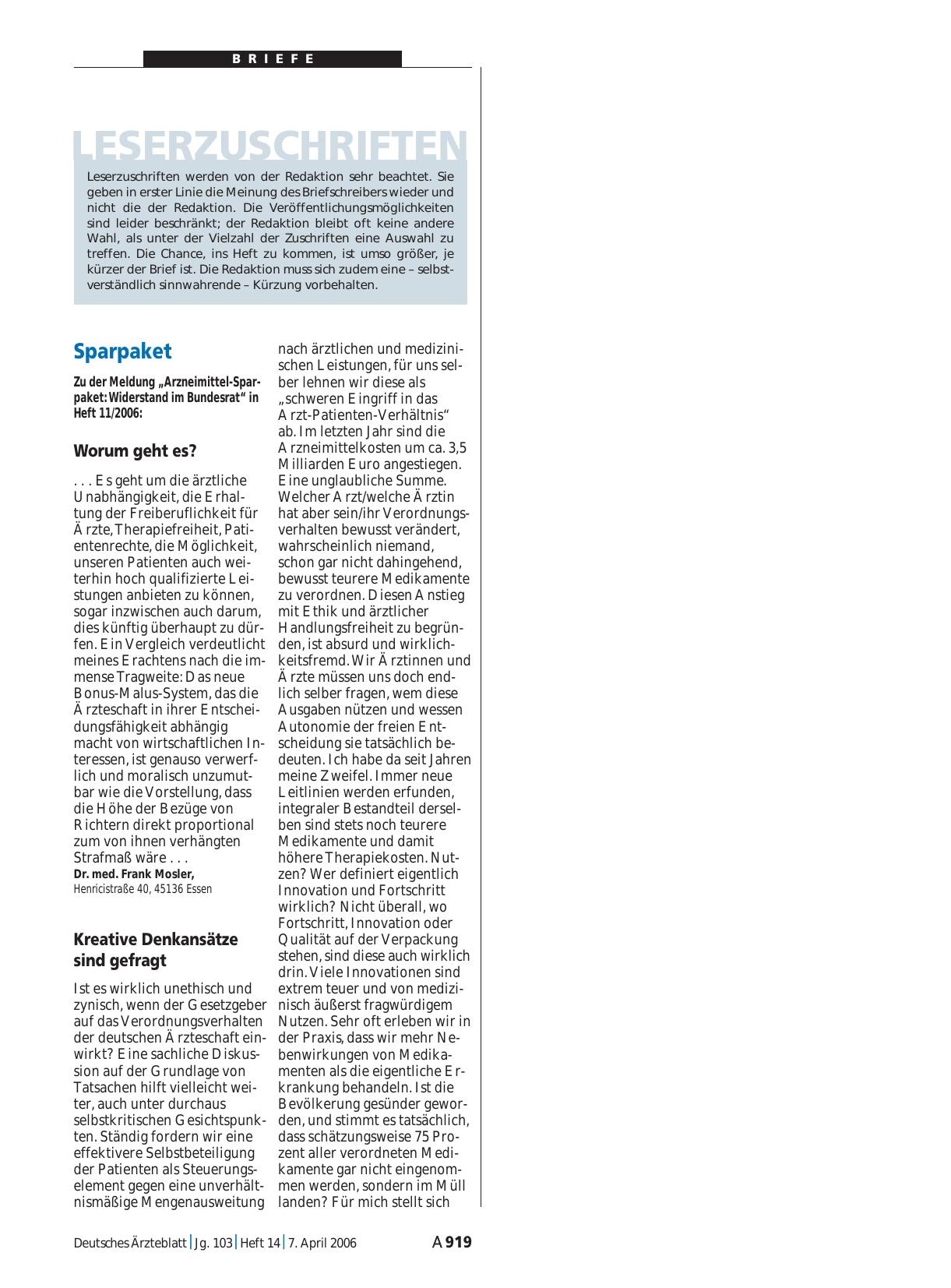 Vorschauseite 1: Sparpaket: Kreative Denkansätze sind gefragt