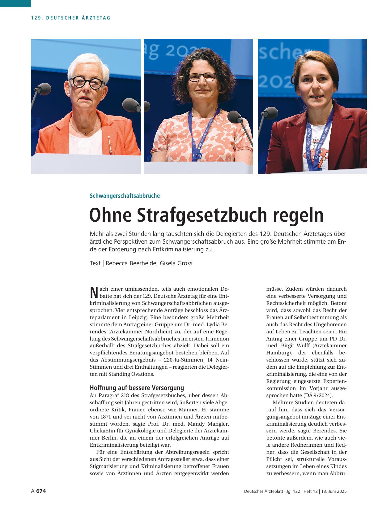 Vorschauseite 1: Schwangerschaftsabbrüche: Ohne Strafgesetzbuch regeln