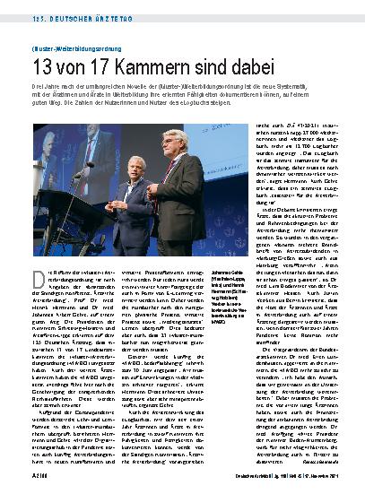 Vorschauseite 1: (Muster-)Weiterbildungsordnung: 13 von 17 Kammern sind dabei