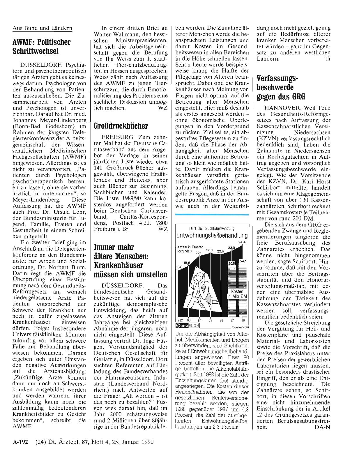 Vorschauseite 1: AWMF: Politischer Schriftwechsel