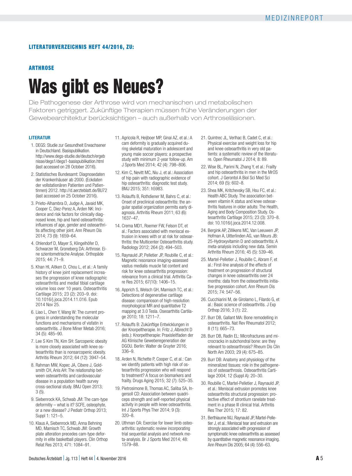 Vorschauseite 5: Arthrose: Was gibt es Neues?