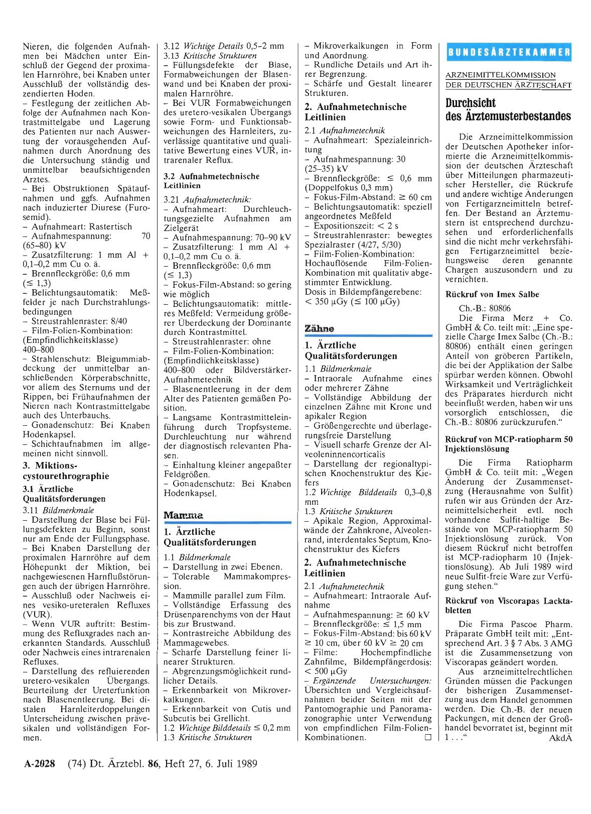 Vorschauseite 1: Durchsicht des Ärztemusterbestandes