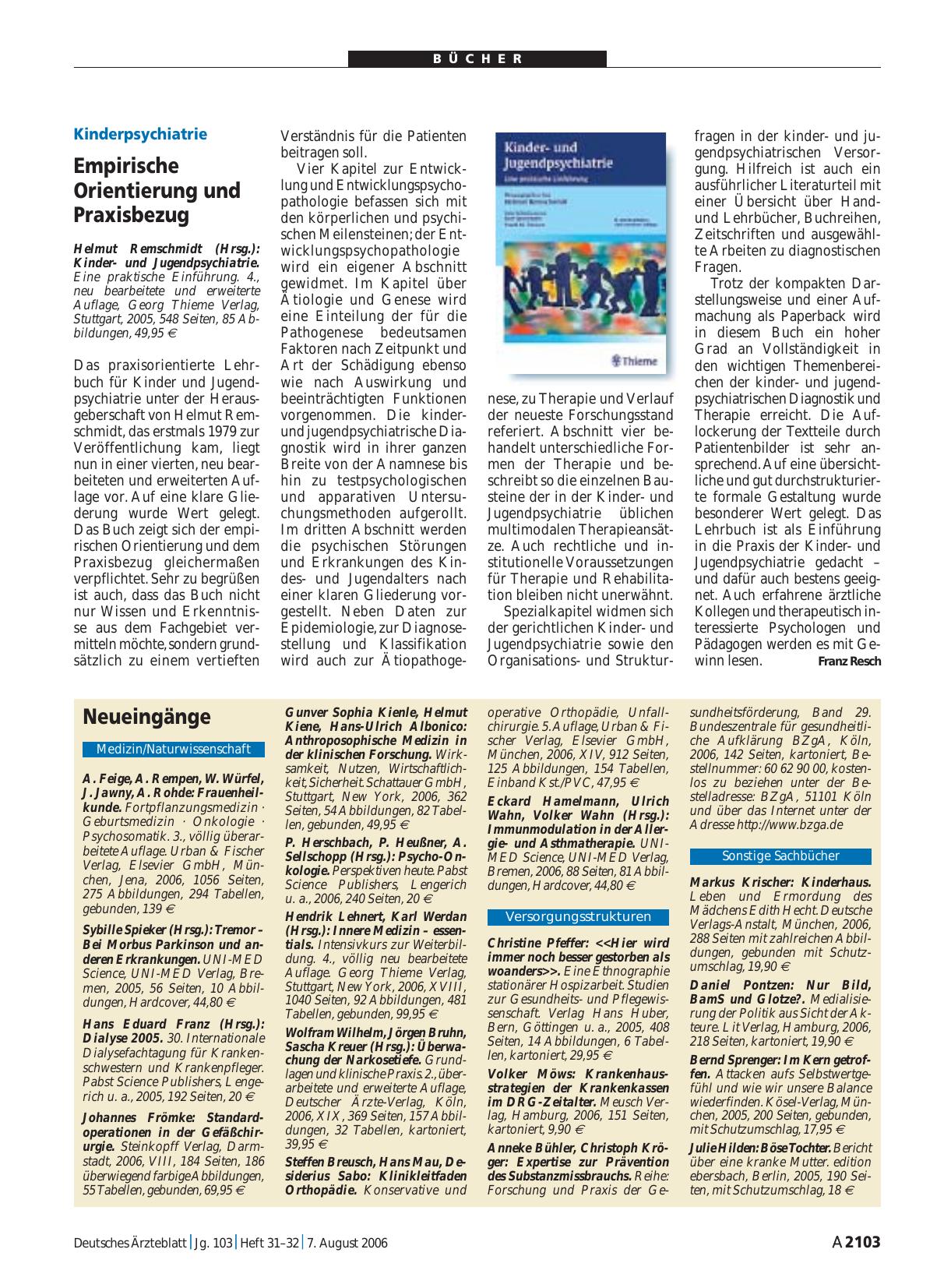 Vorschauseite 1: Kinderund Jugendpsychiatrie. Eine praktische Einführung