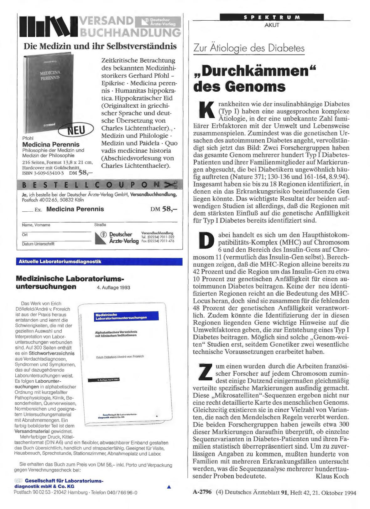 Vorschauseite 1: Zur Ätiologie des Diabetes „Durchkämmen“ des Genoms