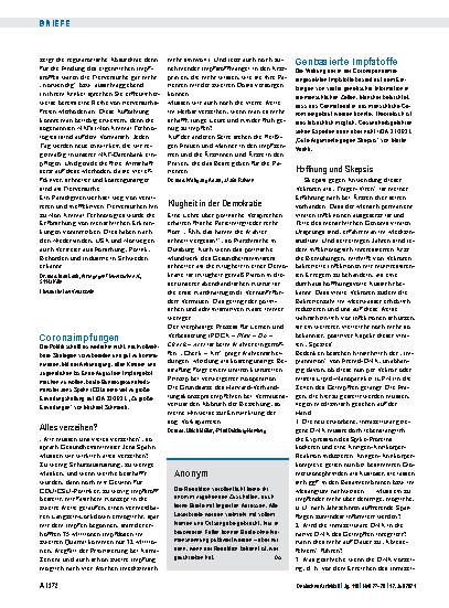 Vorschauseite 1: Genbasierte Impfstoffe: Hoffnung und Skepsis