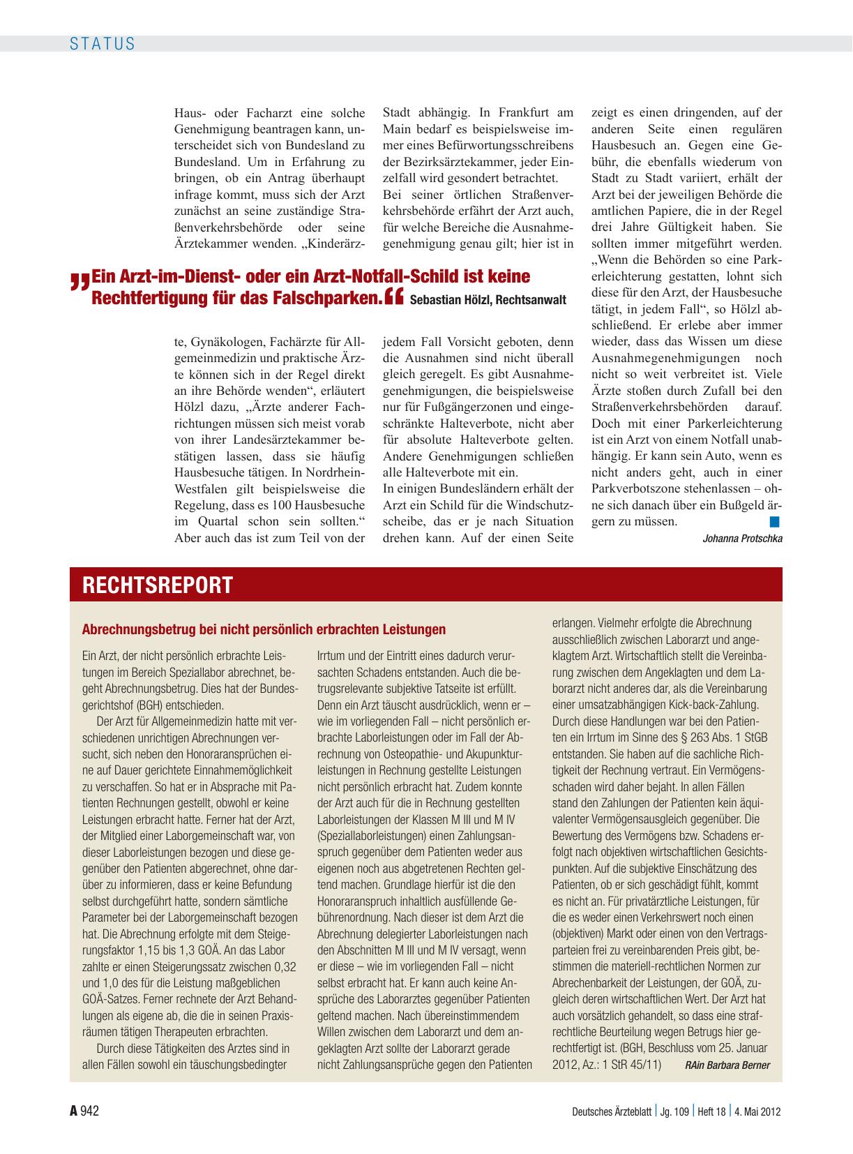 Vorschauseite 1: Abrechnungsbetrug bei nicht persönlich erbrachten Leistungen
