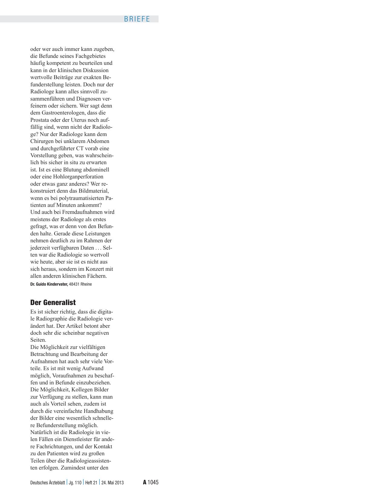 Vorschauseite 1: Radiologie: Der Generalist