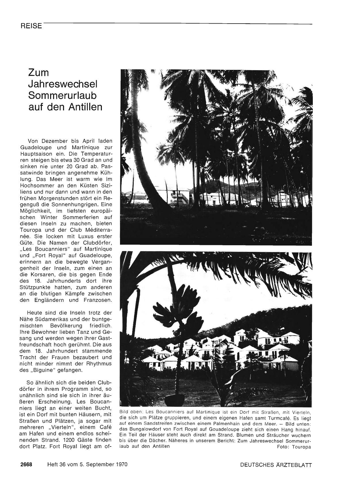 Vorschauseite 1: Zum Jahreswechsel Sommerurlaub auf den Antillen