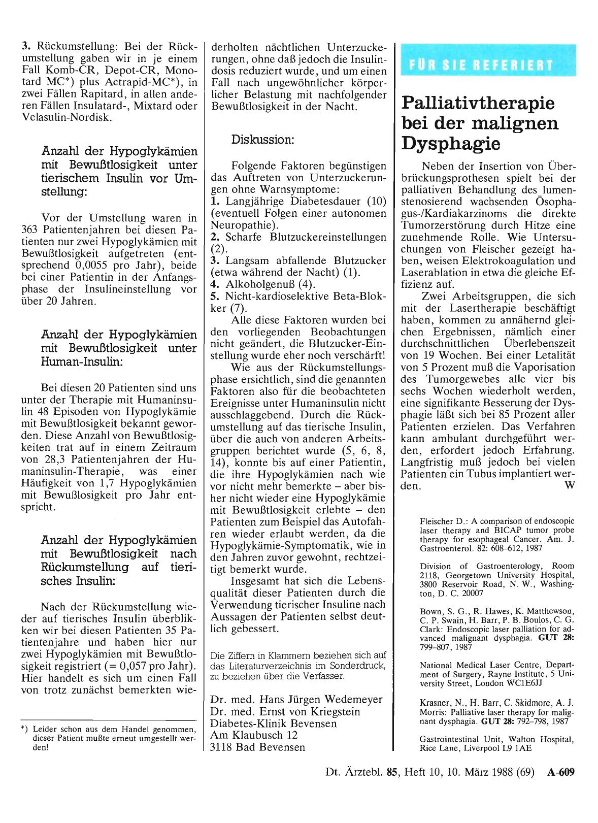 Vorschauseite 1: Palliativtherapie bei der malignen Dysphagie
