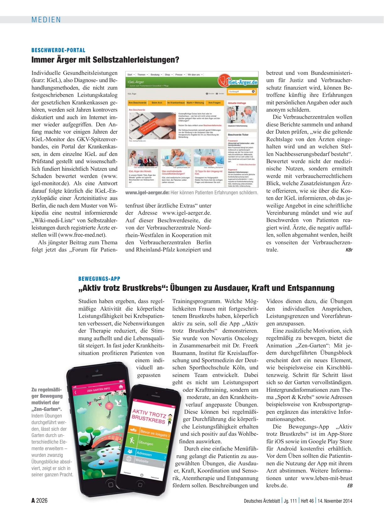 Vorschauseite 1: Bewegungs-App: „Aktiv trotz Brustkrebs“ – Übungen zu Ausdauer, Kraft und Entspannung
