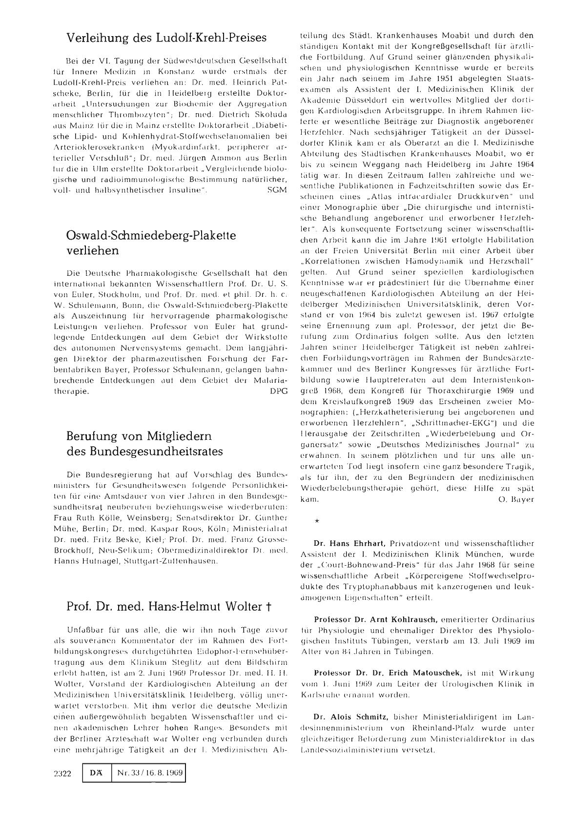 Vorschauseite 1: Berufung von Mitgliedern des Bundesgesundheitsrates