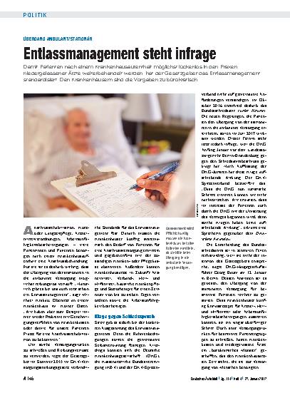 Vorschauseite 1: Übergang ambulant/stationär: Entlassmanagement steht infrage