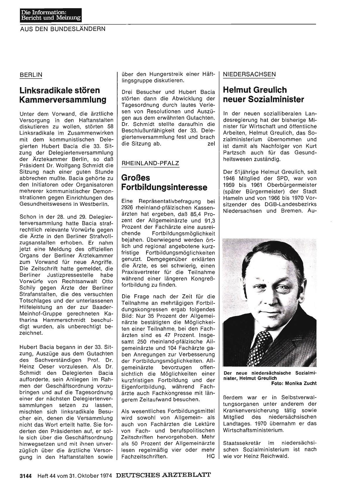 Vorschauseite 1: Niedersachsen: Helmut Greulich neuer Sozialminister