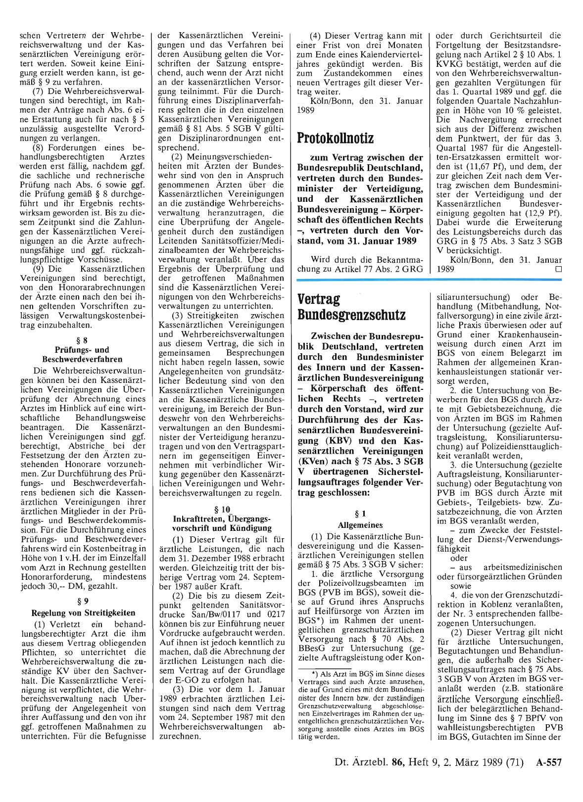 Vorschauseite 1: Vertrag Bundesgrenzschutz