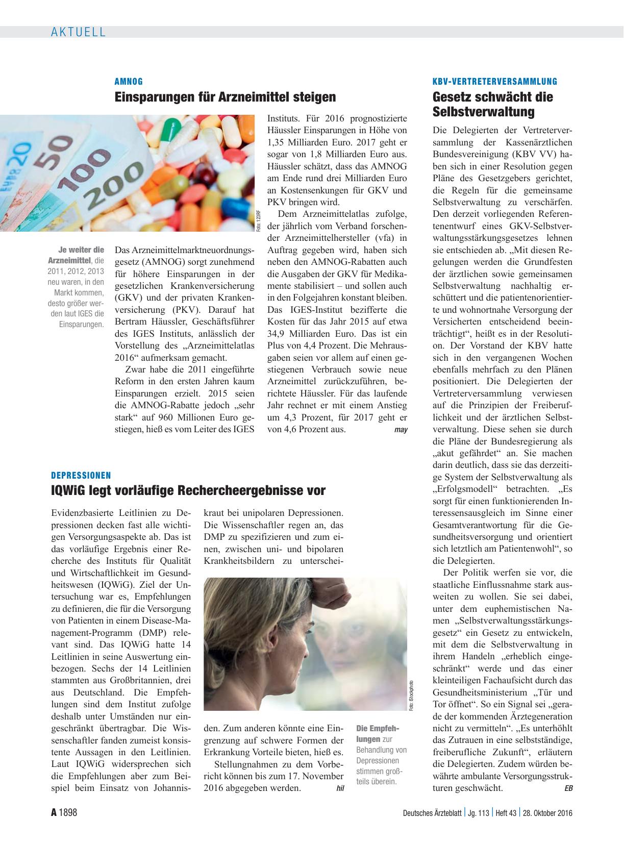 Vorschauseite 1: KBV-Vertreterversammlung: Gesetz schwächt die Selbstverwaltung
