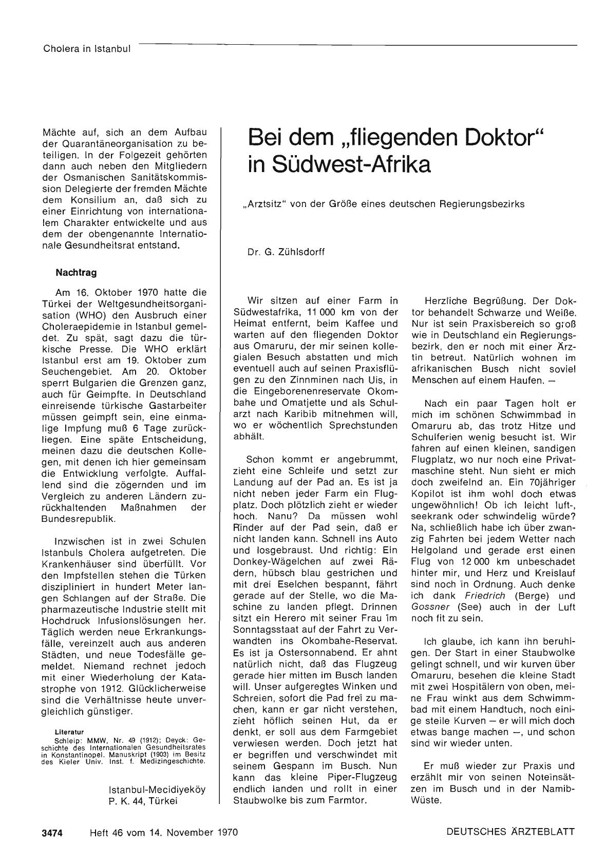Vorschauseite 1: Bei dem „fliegenden Doktor" in Südwest-Afrika