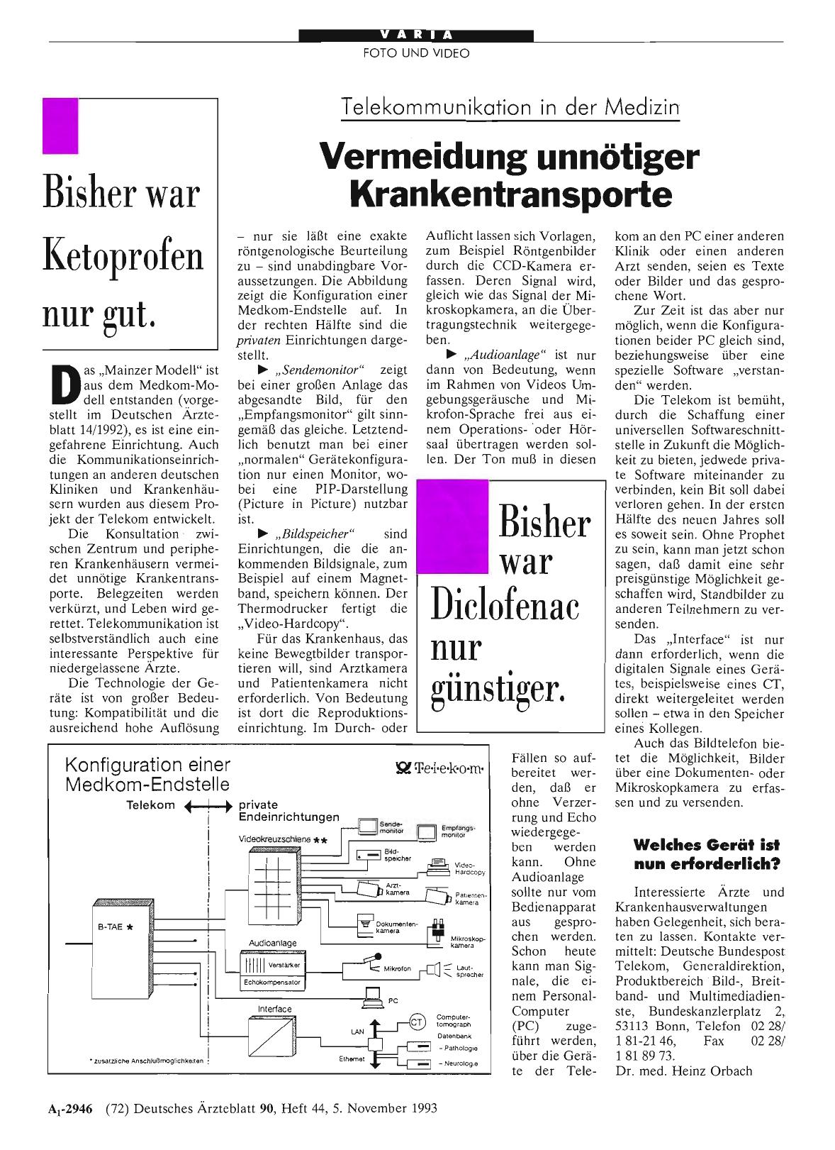 Vorschauseite 1: Telekommunikation in der Medizin: Vermeidung unnötiger Krankentransporte