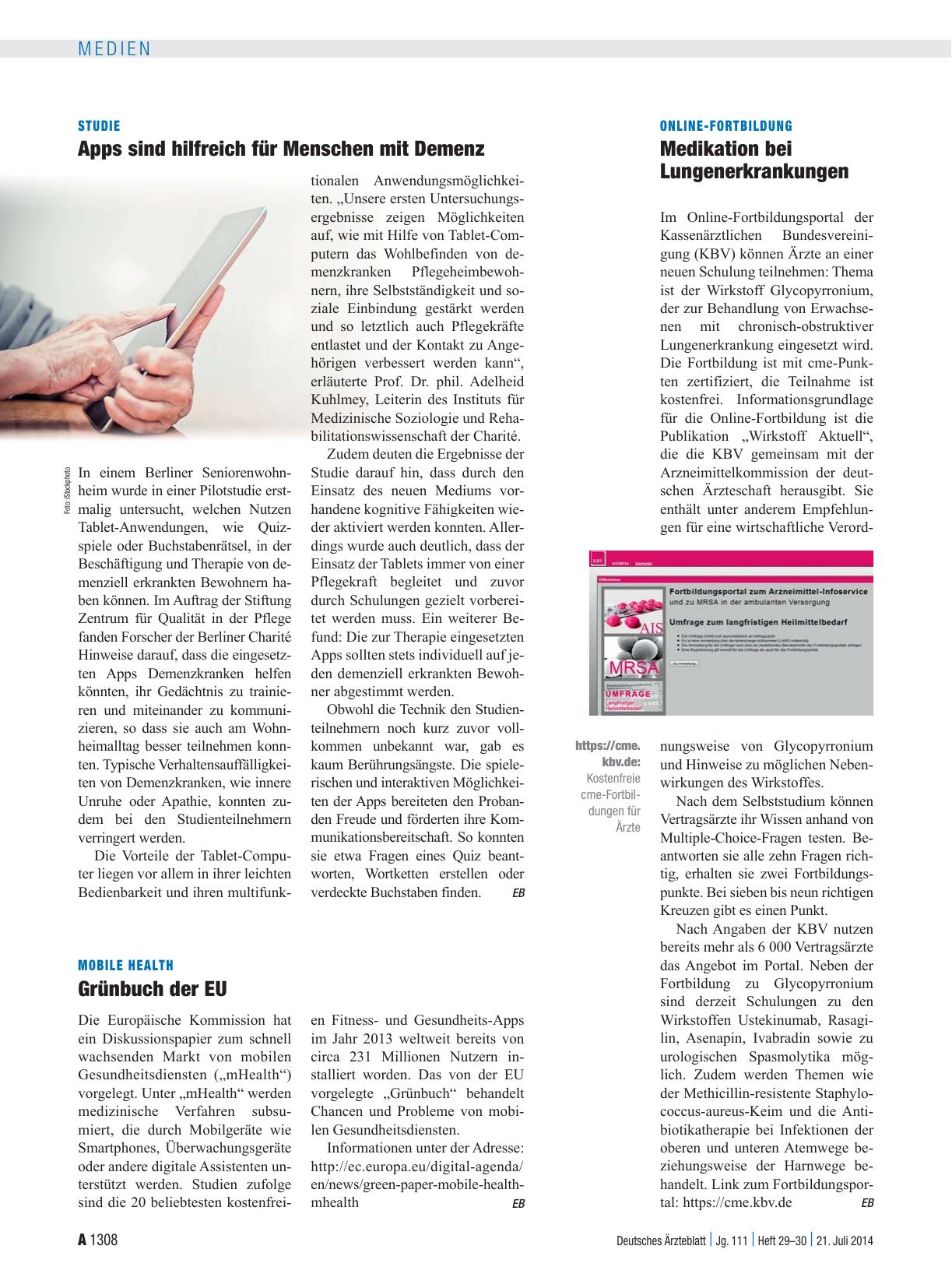 Vorschauseite 1: Studie: Apps sind hilfreich für Menschen mit Demenz