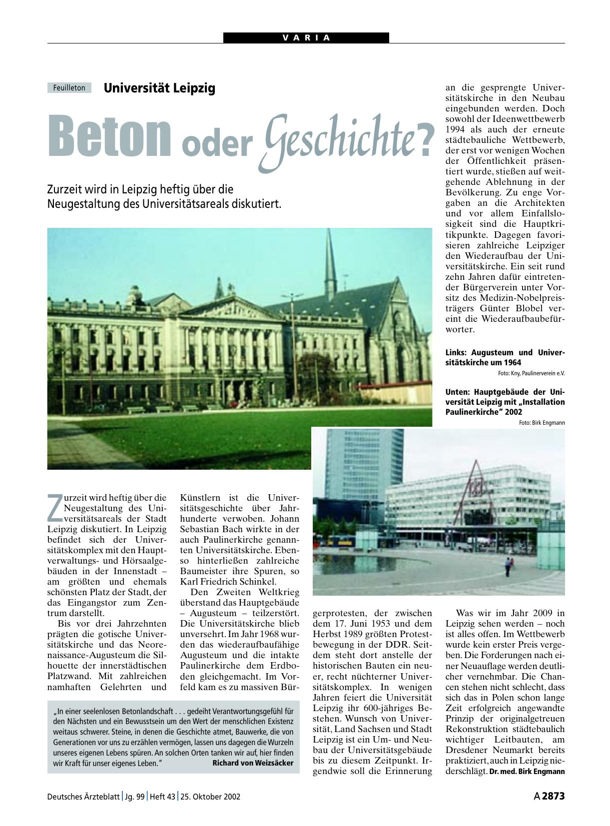 Vorschauseite 1: Universität Leipzig: Beton oder Geschichte?