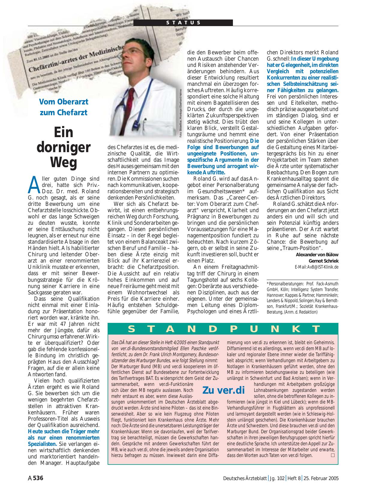Vorschauseite 1: Standpunkt: Zu ver. di
