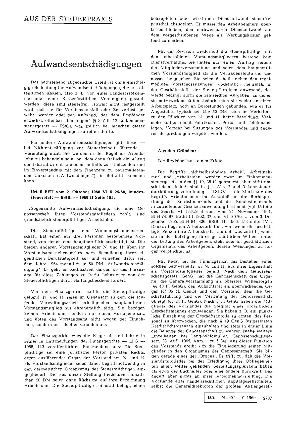 Vorschauseite 1: Aufwandsentschädigungen