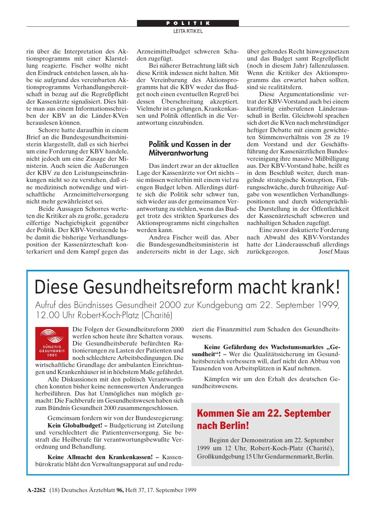 Vorschauseite 1: Diese Gesundheitsreform macht krank!