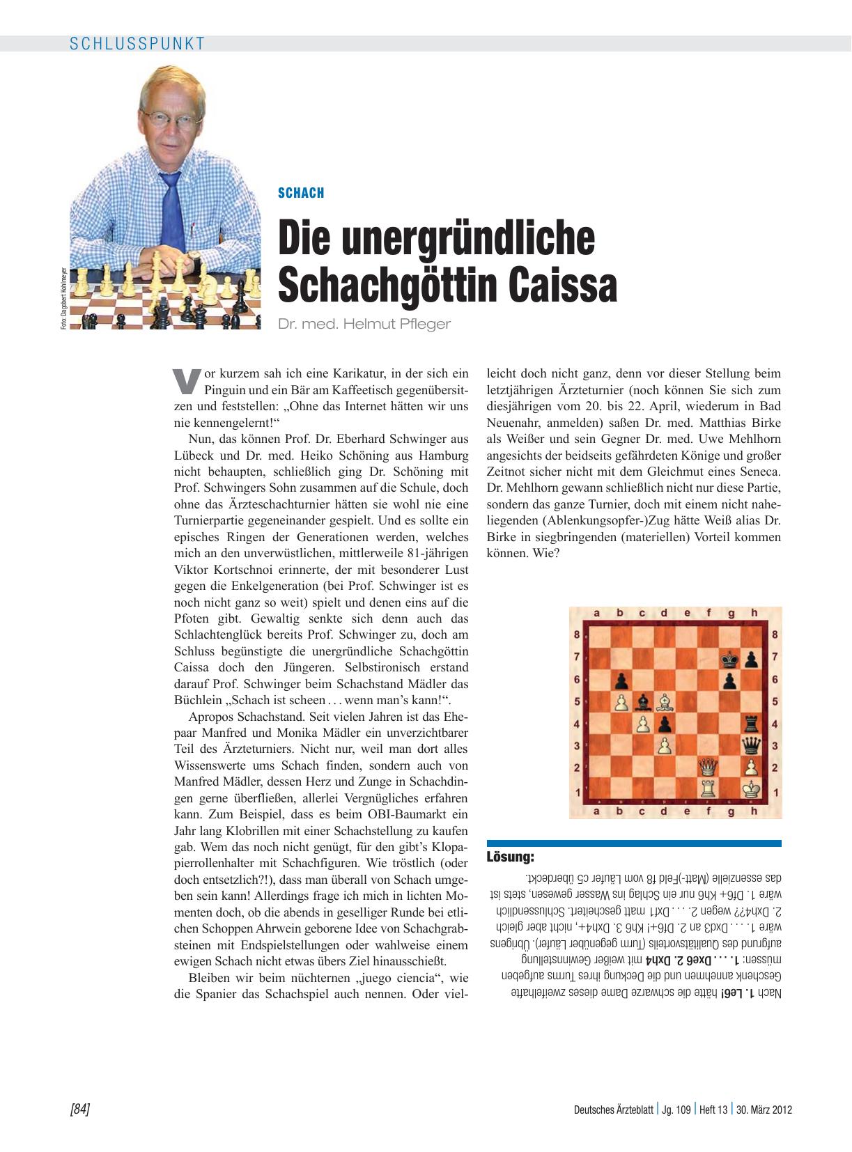 Vorschauseite 1: Schach: Die unergründliche Schachgöttin Caissa