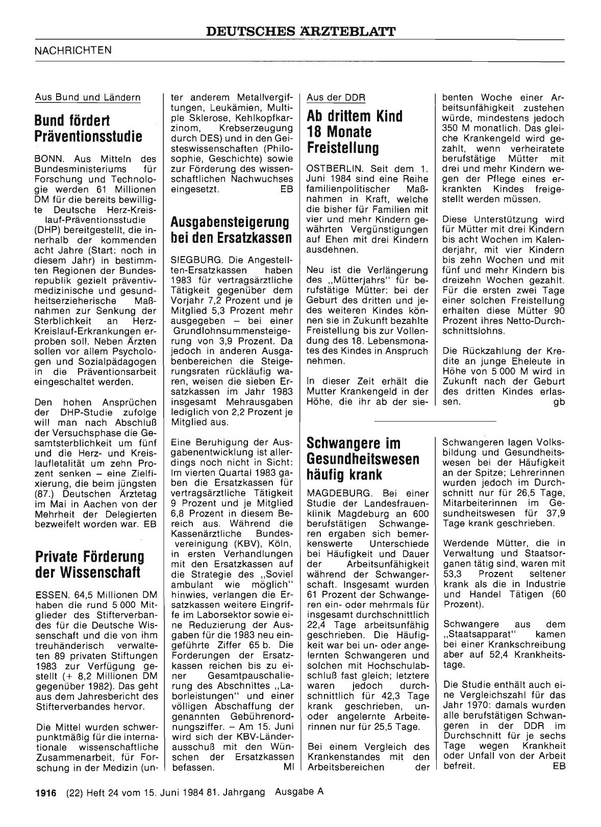 Vorschauseite 1: Bund fördert Präventionsstudie