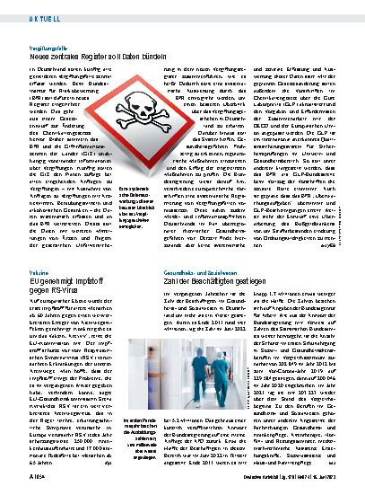 Vorschauseite 1: Vakzine: EU genehmigt Impfstoff gegen RSVirus