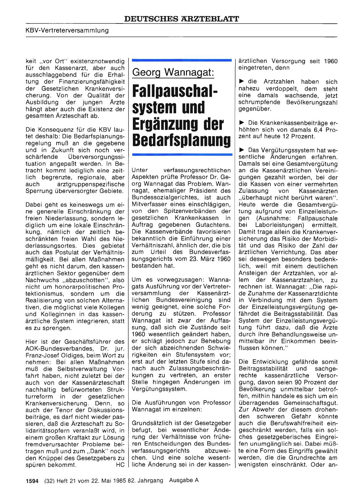 Vorschauseite 1: Georg Wannagat: Fallpauschalsystem und Ergänzung der Bedarfsplanung