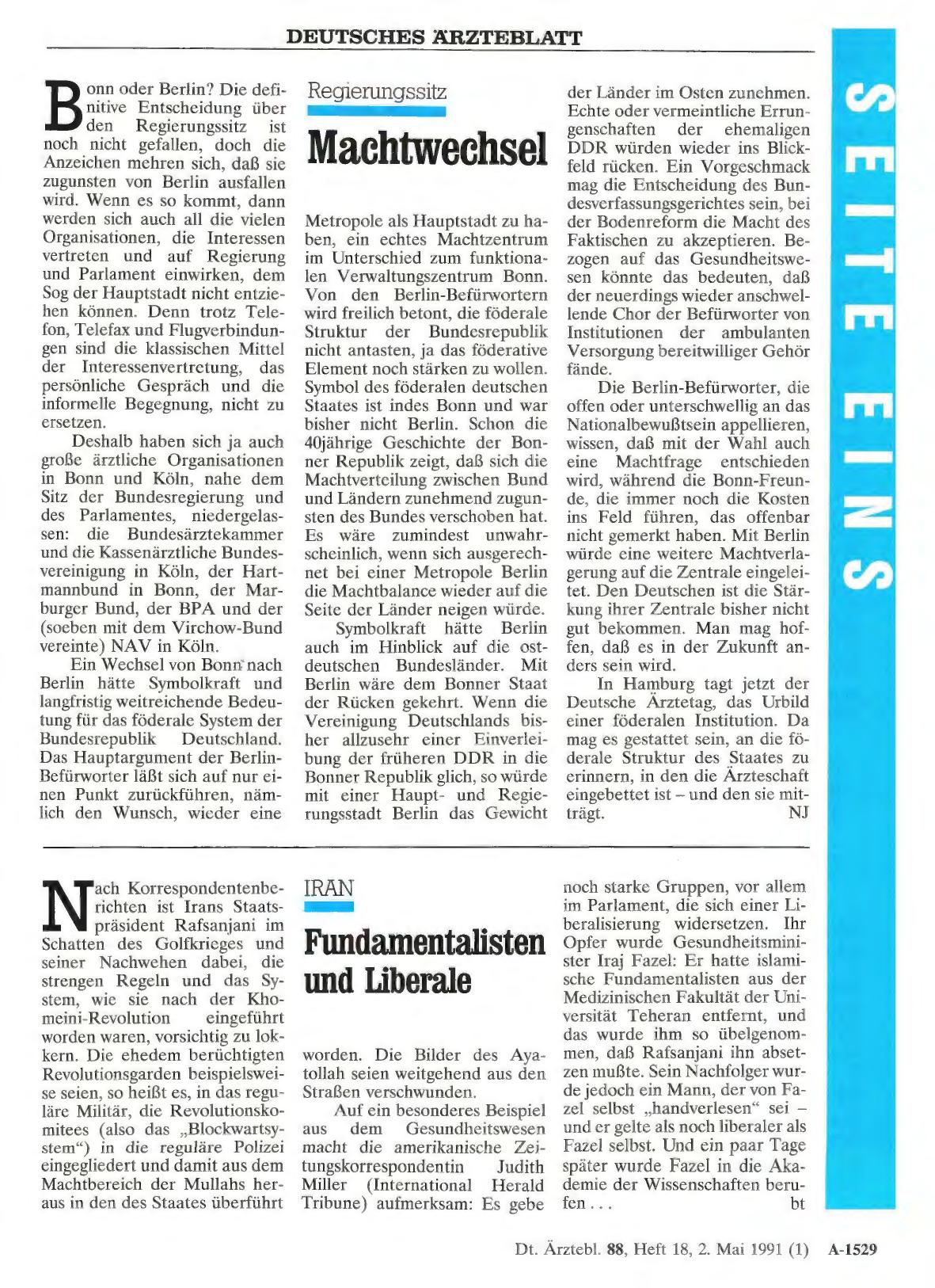 Vorschauseite 1: Regierungssitz: Machtwechsel