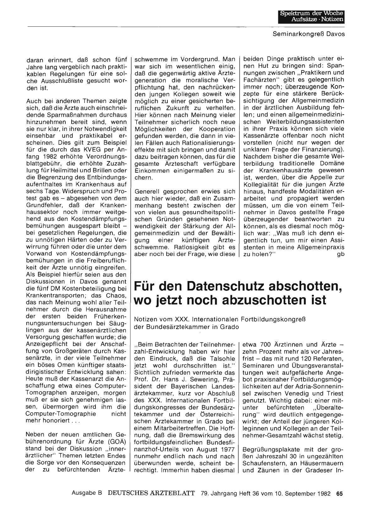 Vorschauseite 1: Für den Datenschutz abschotten, wo jetzt noch abzuschotten ist: Notizen vom XXX. Internationalen Fortbildungskongreß der Bundesärztekammer in Grado