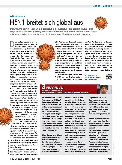 Vorschauseite 1: Aviäre Influenza: H5N1 breitet sich global aus