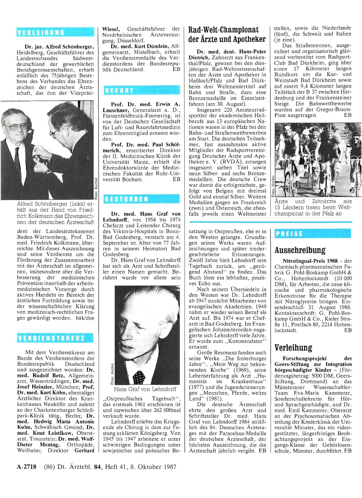 Vorschauseite 1: Verleihung