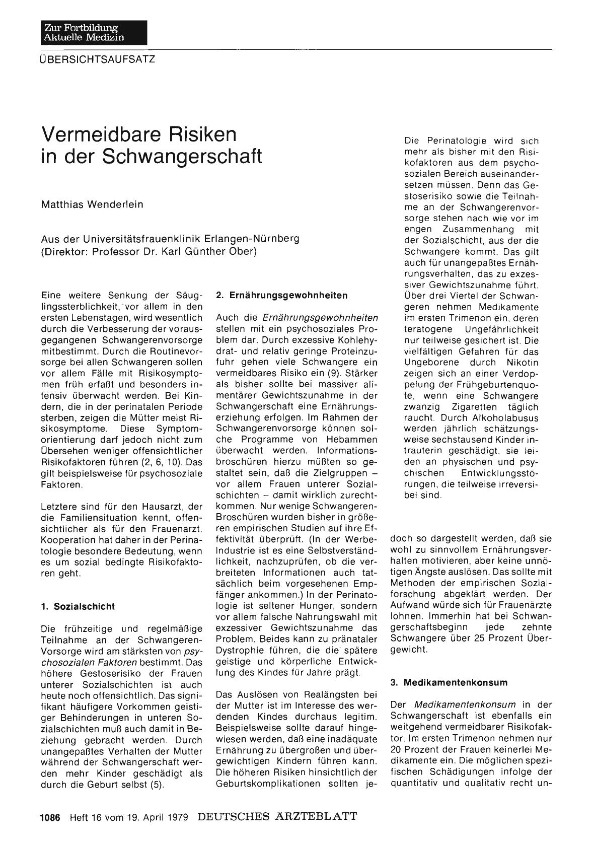 Vorschauseite 1: Vermeidbare Risiken in der Schwangerschaft