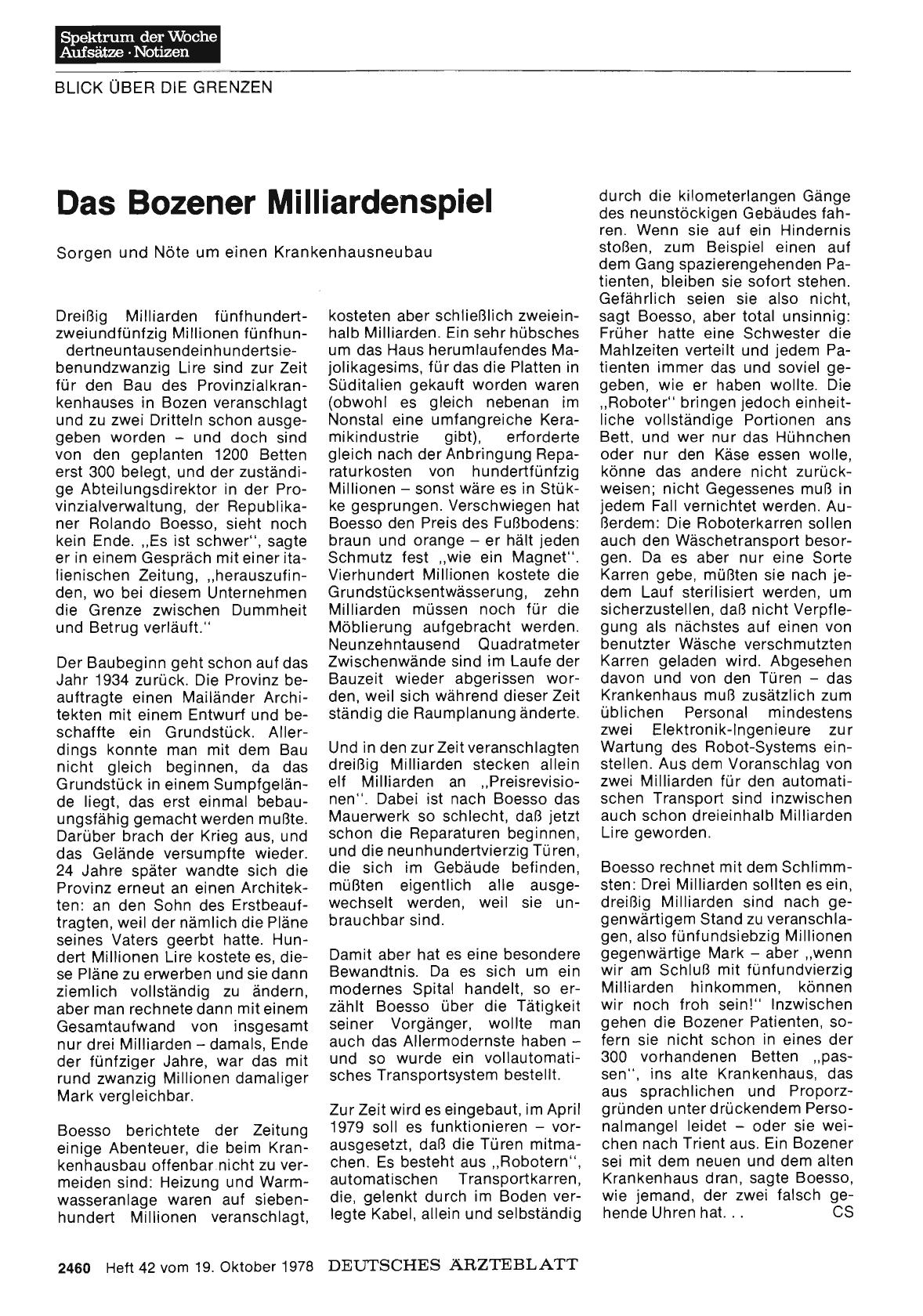 Vorschauseite 1: Das Bozener Milliardenspiel: Sorgen und Nöte um einen Krankenhausneubau