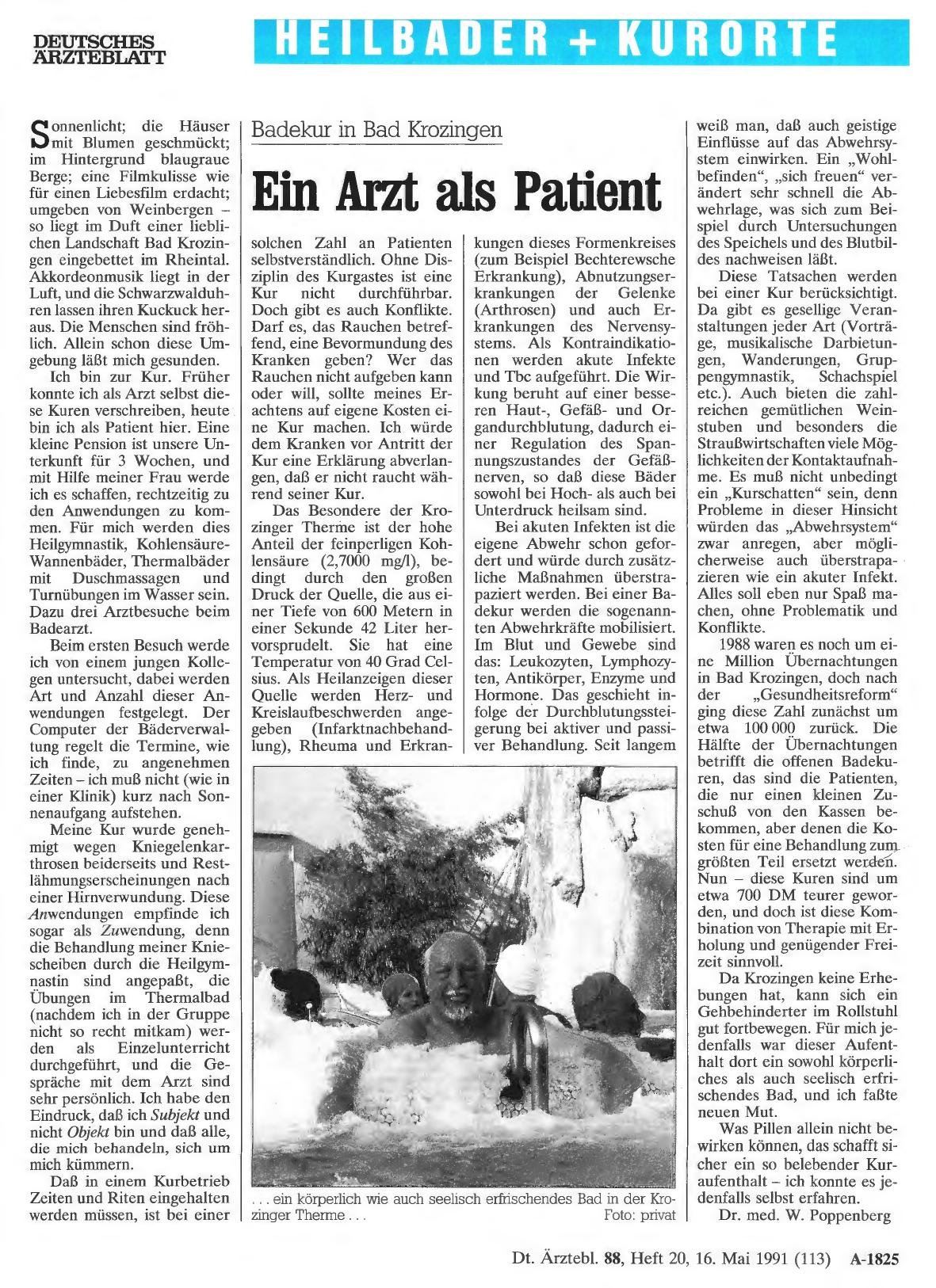 Vorschauseite 1: Badekur in Bad Krozingen: Ein Arzt als Patient