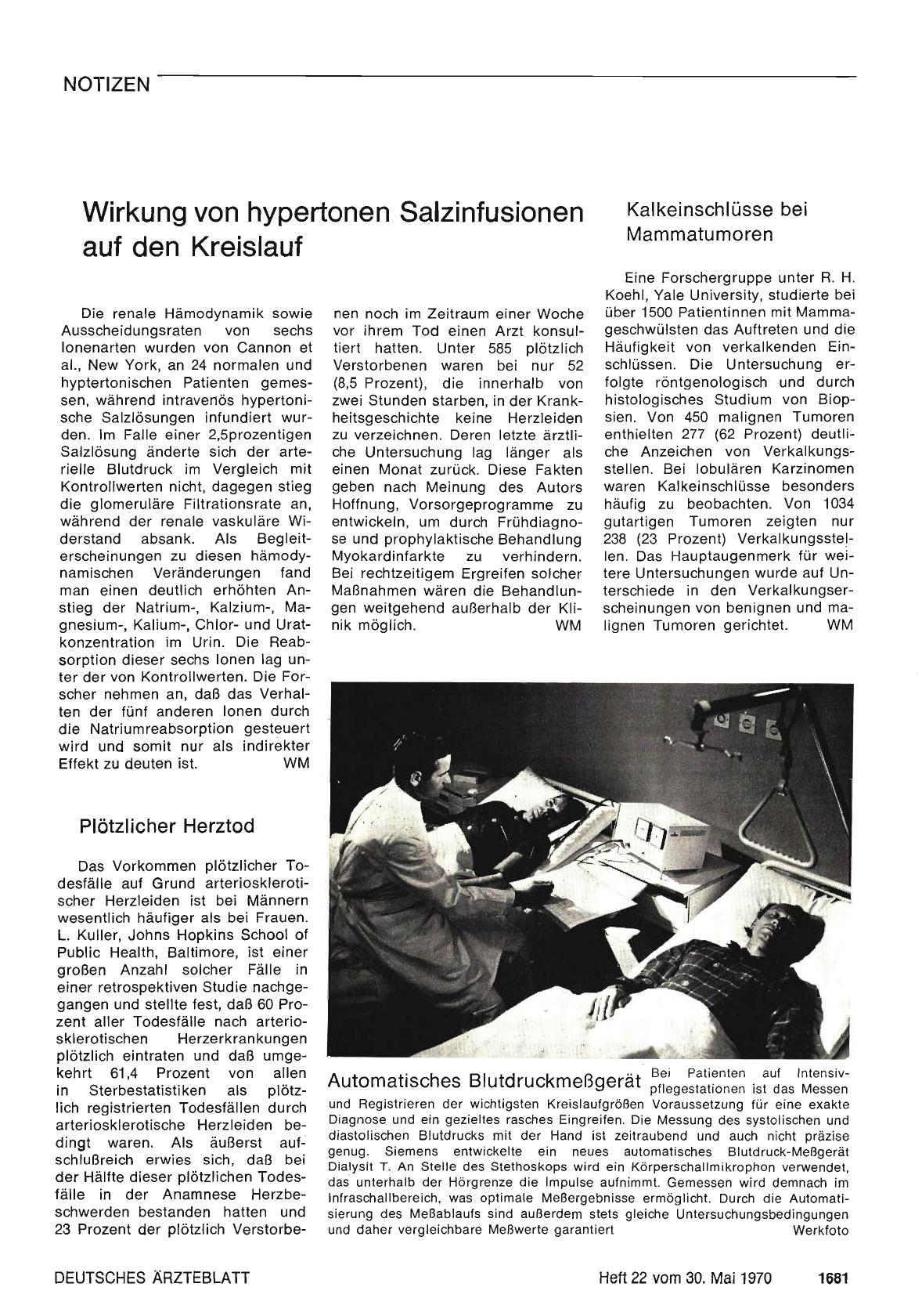 Vorschauseite 1: Wirkung von hypertonen Salzinfusionen auf den Kreislauf