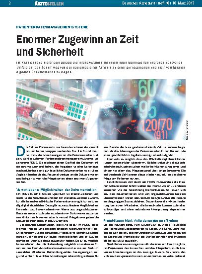 Vorschauseite 1: Patientendatenmanagementsysteme: Enormer Zugewinn an Zeit und Sicherheit