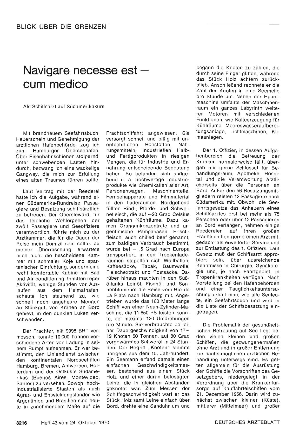 Vorschauseite 1: Navigare necesse est — cum medico